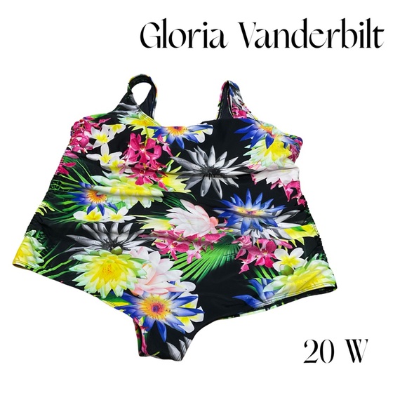 Gloria Vanderbilt Swim Gloria Vanderbilt Floral Colorful One Piece